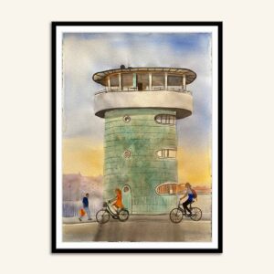 Brotårn på Knippelsbro maleri af Kamilla Ruus